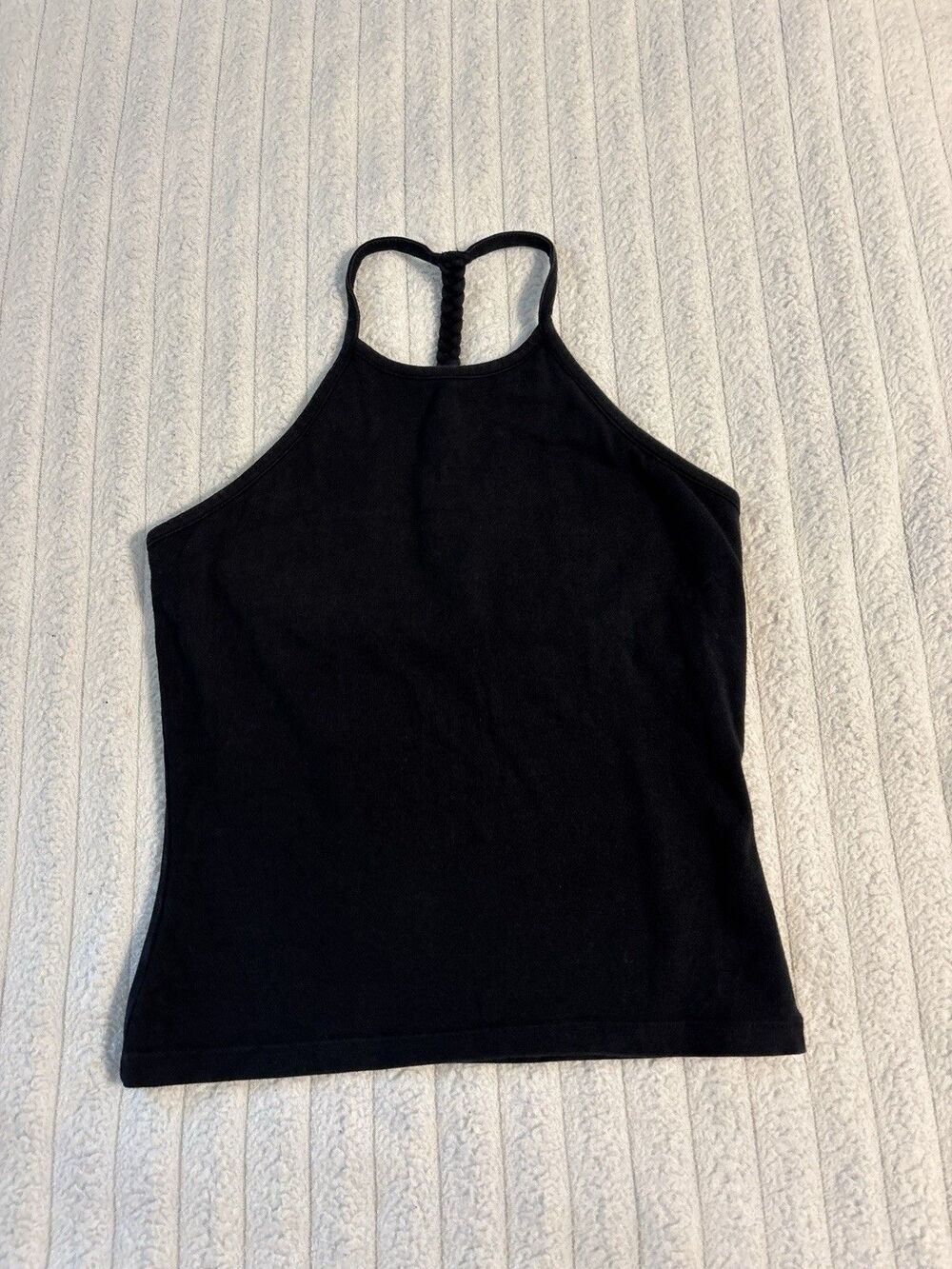 Moda International By Victoria Secret Braided Halter Top Women’s Small Black Y2K